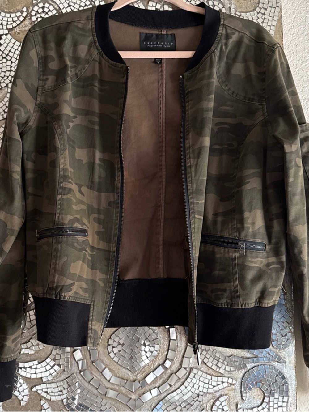Camo Bomber Jacket - Olive Green